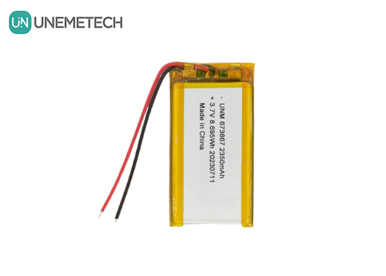 3.7 فولت 2350mAh بطارية الليثيوم البوليمرية ذات السعة العالية 673867 لبنوك الطاقة