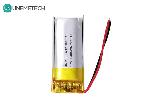 1S بطاريات LiPo 3.7V 380mAh بطارية Li-polymer قابلة لإعادة الشحن 861632 لمصباح الطاولة