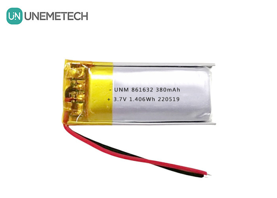 1S بطاريات LiPo 3.7V 380mAh بطارية Li-polymer قابلة لإعادة الشحن 861632 لمصباح الطاولة