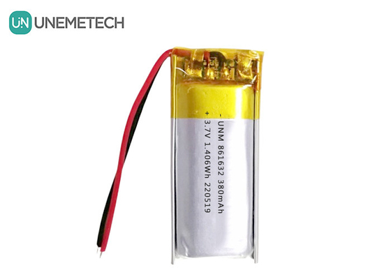 1S بطاريات LiPo 3.7V 380mAh بطارية Li-polymer قابلة لإعادة الشحن 861632 لمصباح الطاولة
