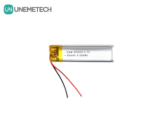 3.7 فولت 80mAh 400930 بطارية الليثيوم البوليمر المخصصة وزن منخفض للشموع الإلكترونية