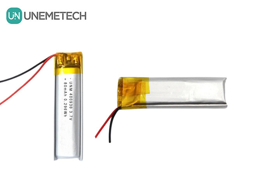 3.7 فولت 80mAh 400930 بطارية الليثيوم البوليمر المخصصة وزن منخفض للشموع الإلكترونية