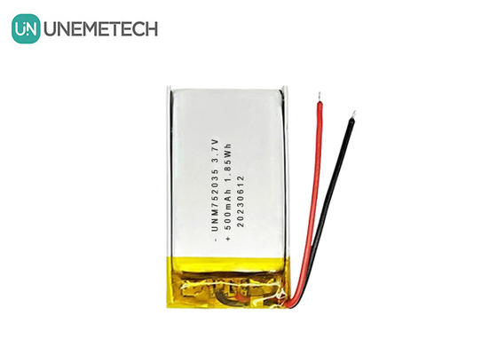 3.7 فولت 500mAh 752035 بطارية الليثيوم البوليمرية المتقدمة للتحكم عن بعد