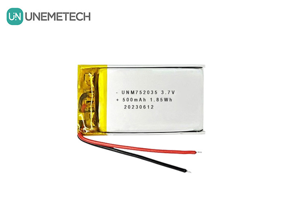 3.7 فولت 500mAh 752035 بطارية الليثيوم البوليمرية المتقدمة للتحكم عن بعد