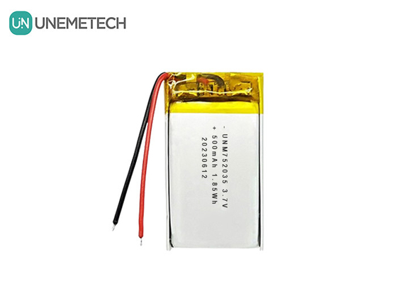3.7 فولت 500mAh 752035 بطارية الليثيوم البوليمرية المتقدمة للتحكم عن بعد