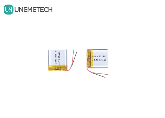 3.7 فولت 30mAh 251515 بطارية ليبو خفيفة الوزن الصغيرة لعدالة الحرارة الإلكترونية الصغيرة