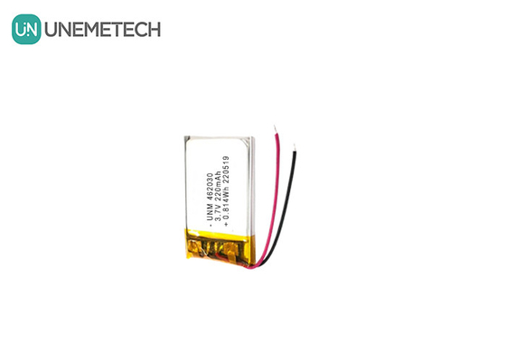 3.7V 220mAh 462030 شهادة بطارية البوليمر الليثيوم القابلة لإعادة الشحن للضوء LED