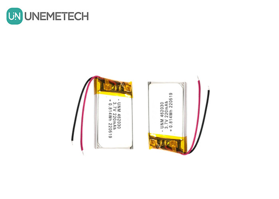 3.7V 220mAh 462030 شهادة بطارية البوليمر الليثيوم القابلة لإعادة الشحن للضوء LED