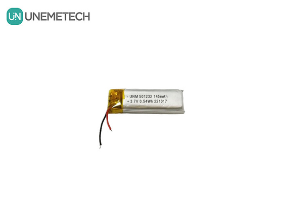 3.7 فولت 145mAh 501232 بطارية الليثيوم البوليمر ذات التصميم المدمج لآلة الفقاعات