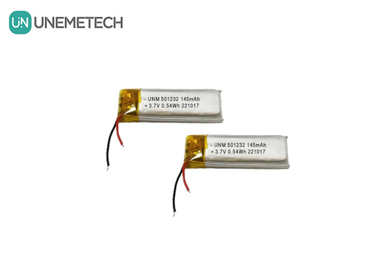 3.7 فولت 145mAh 501232 بطارية الليثيوم البوليمر ذات التصميم المدمج لآلة الفقاعات