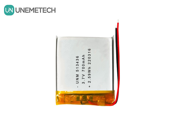3.7 فولت 700mAh 513436 بطارية ليثيوم أيون بوليمر قابلة لإعادة الشحن لمراقبي GPS