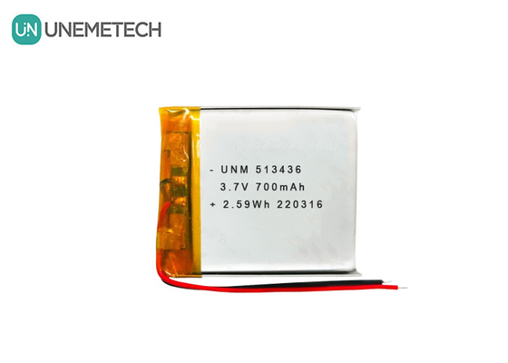 3.7 فولت 700mAh 513436 بطارية ليثيوم أيون بوليمر قابلة لإعادة الشحن لمراقبي GPS