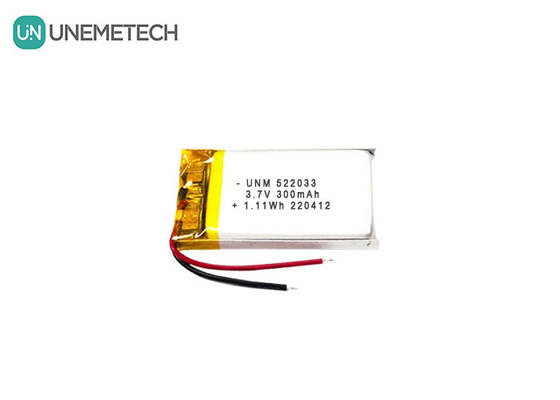 3.7 فولت 300mAh 522033 بطارية ليثيوم أيون البوليمر المرنة المخصصة للساعات الذكية