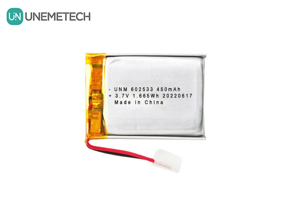 بطارية ليبو قابلة لإعادة الشحن 3.7 فولت 450mAh 602533 دورة عميقة للساعات الذكية