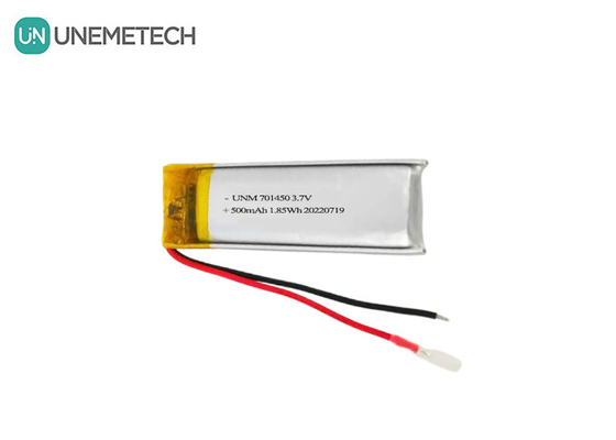 3.7 فولت 500mAh 701450 بطارية البوليمر الليثيوم القابلة لإعادة الشحن لأجهزة استشعار درجة الحرارة