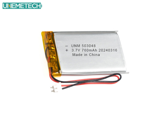 3.7 فولت 760mAh بطارية ليتيم بوليمر 503048 مع موافقة CE للإلكترونيات الذكية