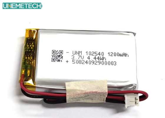 بطارية البوليمر الليثيوم 1200mAh 2C شحن سريع 3.7V 102540 للمنتج الطبي