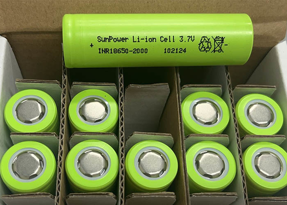 SunPower 18650 2000mAh 20A بطارية ليثيوم أيون قابلة لإعادة الشحن 3.7 فولت بطاريات ليثيوم أيون للأدوات الكهربائية