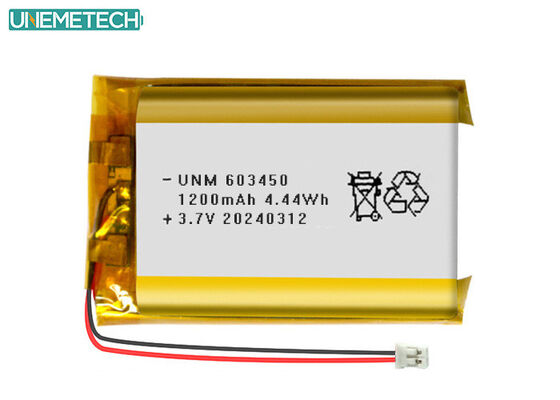 جودة 3.7V 1200mAh بطارية ليثيوم بوليمر قابلة للشحن 603450 مع شهادة CE للإلكترونيات مصنع