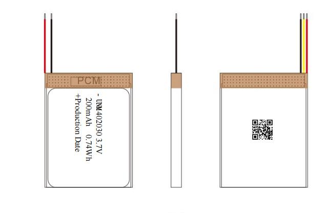 Small Size 402030 3.7V 200mAh Rechargeable Lipo Battery for Electronic Products